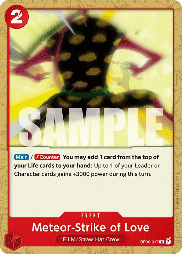 Meteor-Strike of Love OP06-017 card from Wings of the Captain