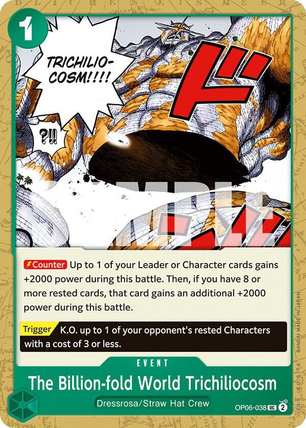 The Billion-fold World Trichiliocosm OP06-038 card from Wings of the Captain