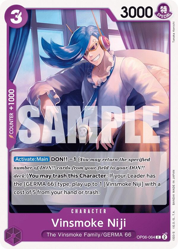 Vinsmoke Niji OP06-064 card from Wings of the Captain