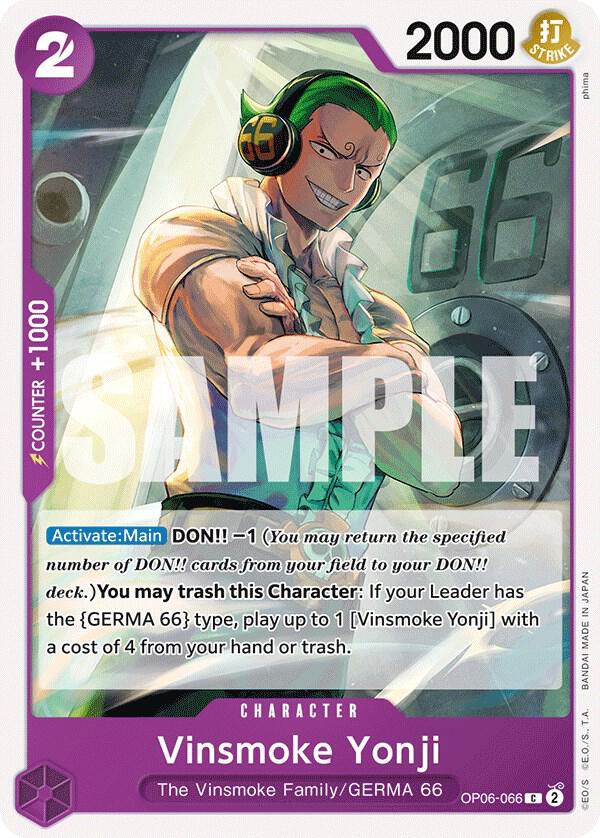 Vinsmoke Yonji OP06-066 card from Wings of the Captain