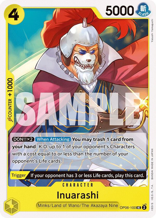 Inuarashi OP06-100 card from Wings of the Captain