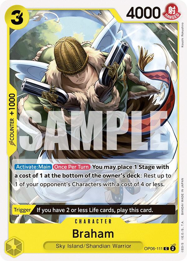 Braham OP06-111 card from Wings of the Captain