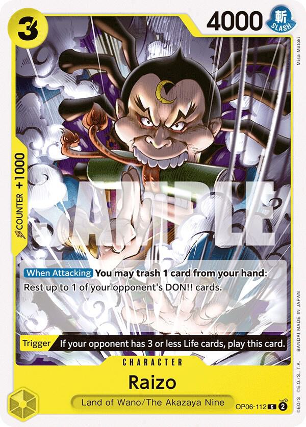 Raizo OP06-112 card from Wings of the Captain