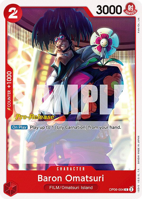 Baron Omatsuri OP06-004 card from Wings of the Captain Pre-Release Cards