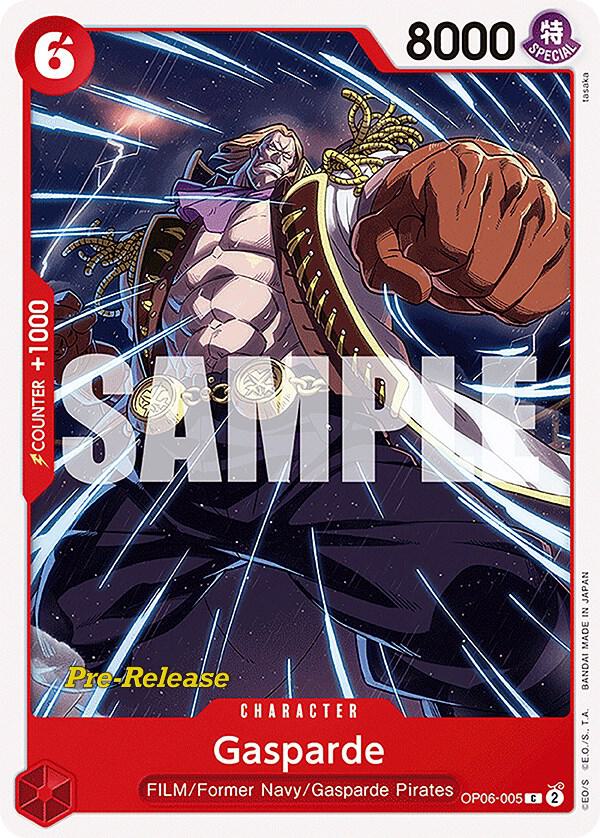 Gasparde OP06-005 card from Wings of the Captain Pre-Release Cards