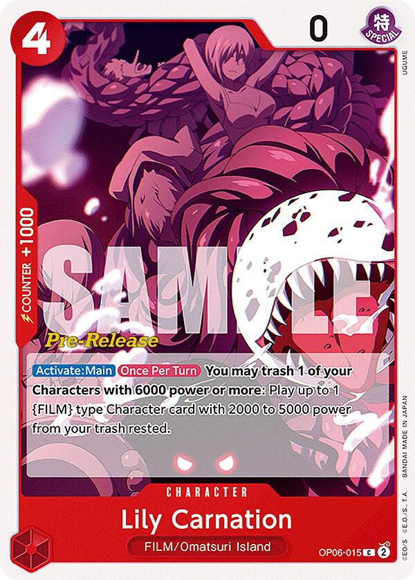 Lily Carnation OP06-015 card from Wings of the Captain Pre-Release Cards