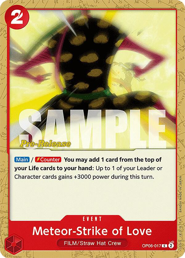 Meteor-Strike of Love OP06-017 card from Wings of the Captain Pre-Release Cards