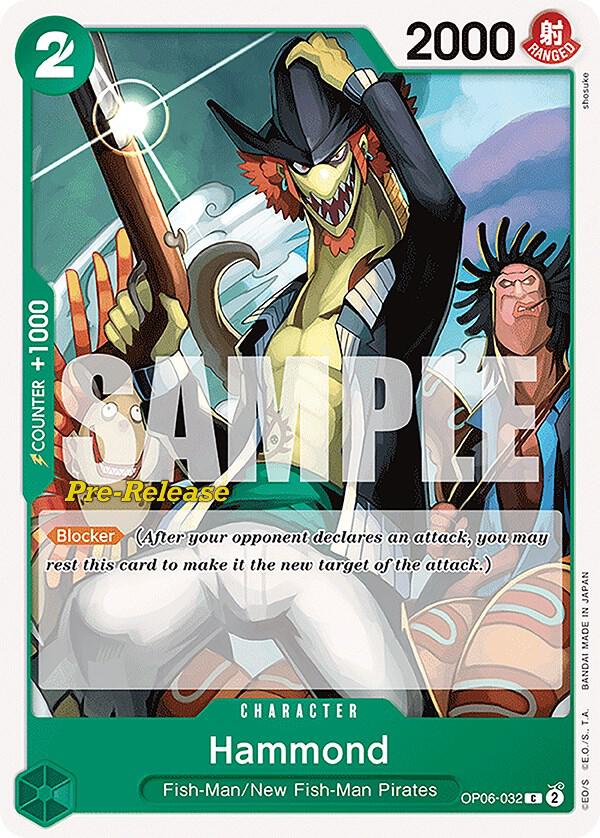 Hammond OP06-032 card from Wings of the Captain Pre-Release Cards