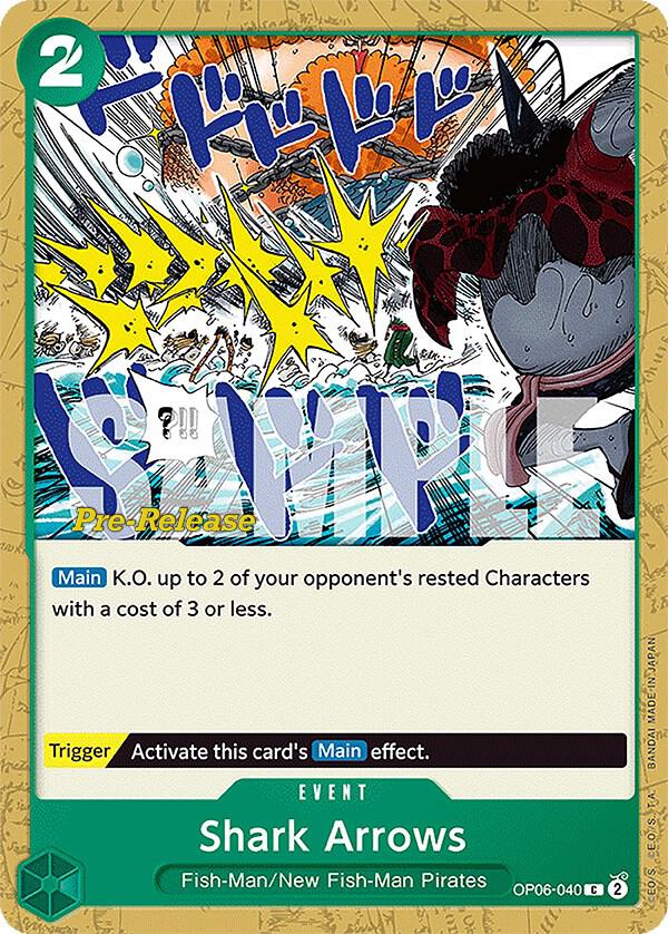 Shark Arrows OP06-040 card from Wings of the Captain Pre-Release Cards
