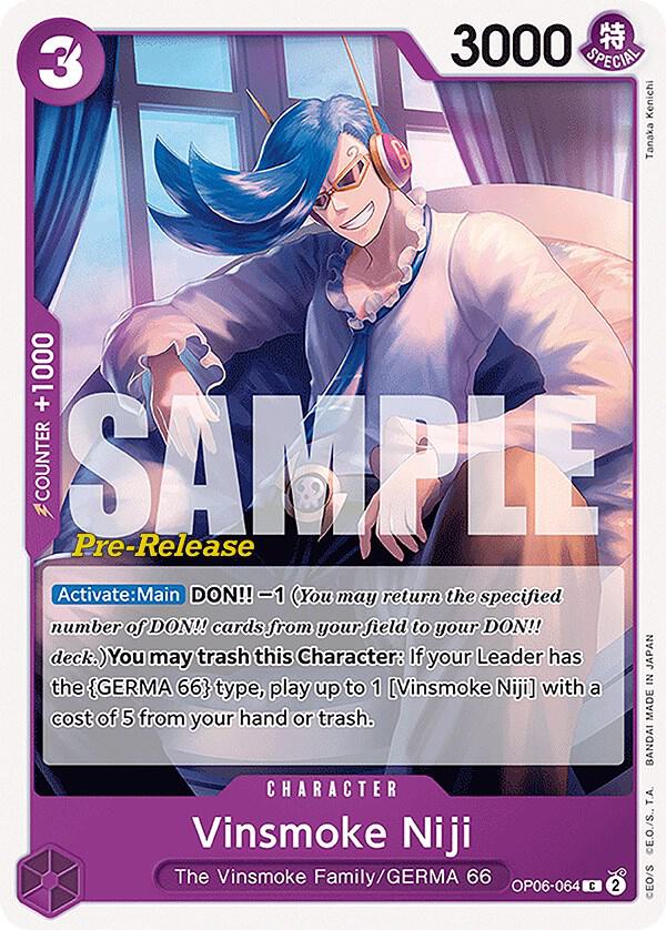 Vinsmoke Niji OP06-064 card from Wings of the Captain Pre-Release Cards
