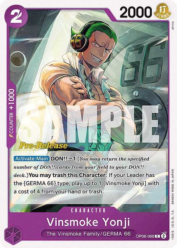 Vinsmoke Yonji OP06-066 card from Wings of the Captain Pre-Release Cards
