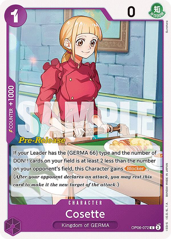 Cosette OP06-072 card from Wings of the Captain Pre-Release Cards