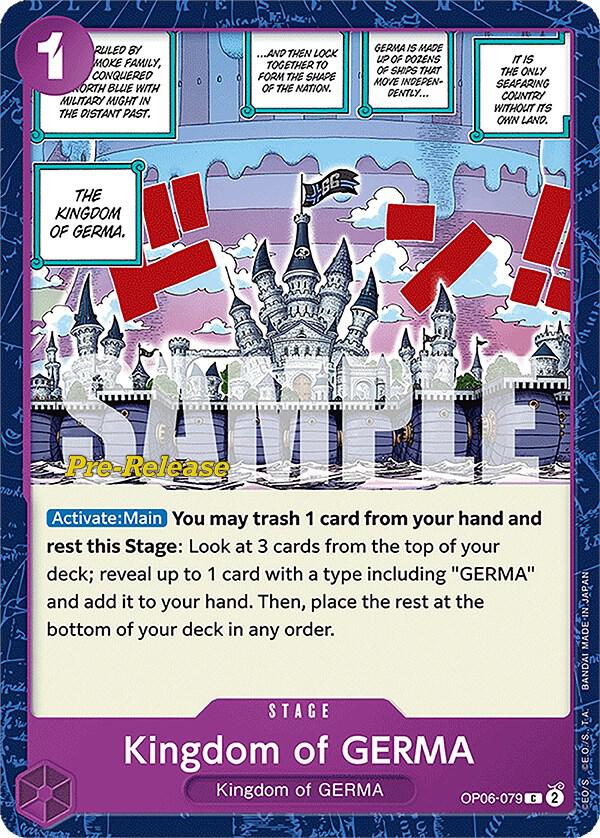Kingdom of GERMA OP06-079 card from Wings of the Captain Pre-Release Cards