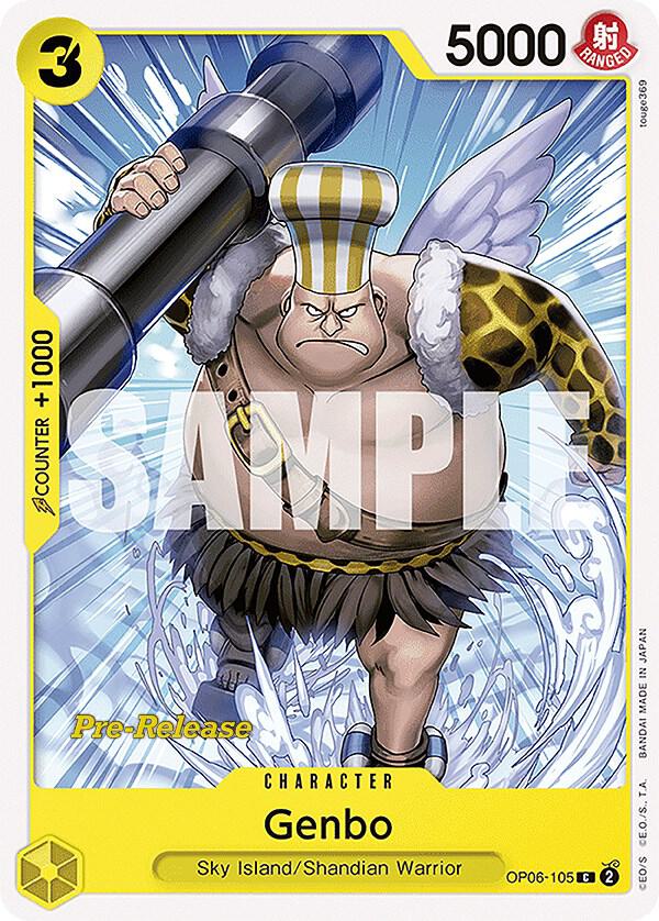 Genbo OP06-105 card from Wings of the Captain Pre-Release Cards