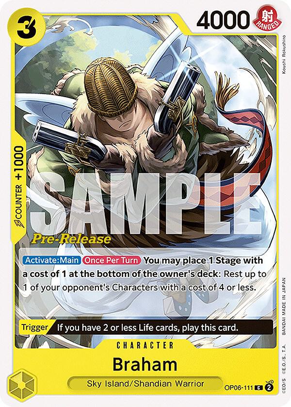 Braham OP06-111 card from Wings of the Captain Pre-Release Cards