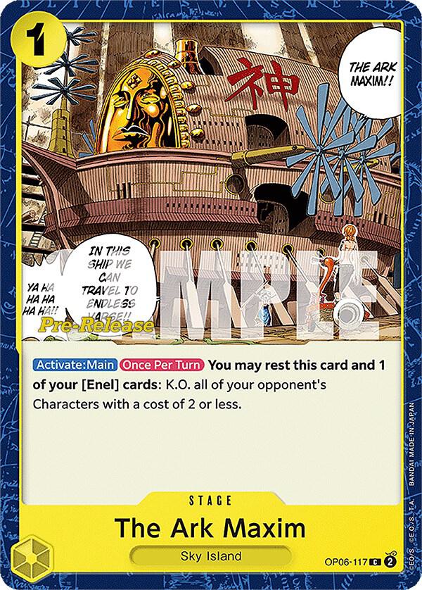 The Ark Maxim OP06-117 card from Wings of the Captain Pre-Release Cards