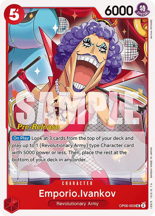 Emporio.Ivankov OP06-003 card from Wings of the Captain Pre-Release Cards