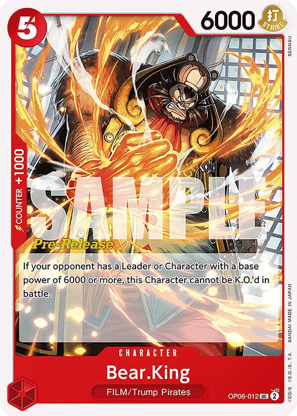 Bear.King OP06-012 card from Wings of the Captain Pre-Release Cards