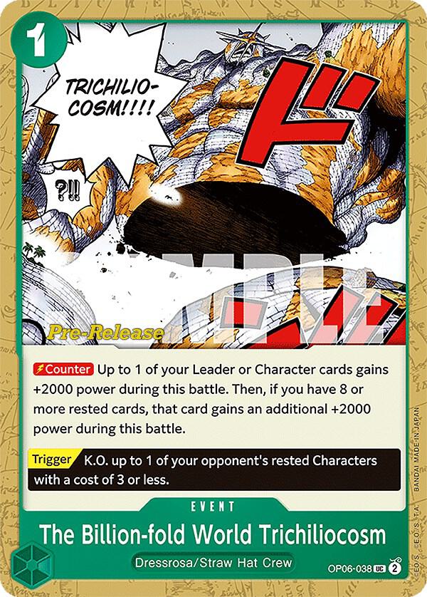 The Billion-fold World Trichiliocosm OP06-038 card from Wings of the Captain Pre-Release Cards