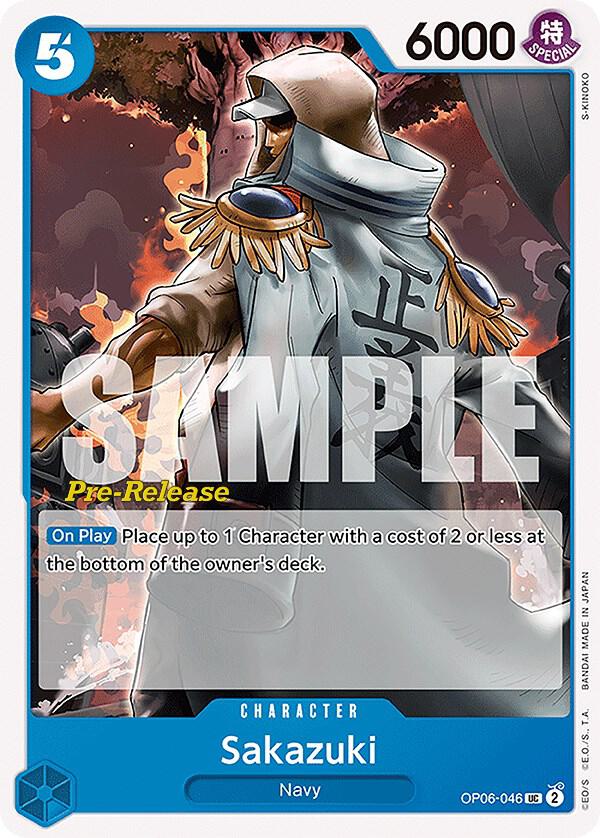 Sakazuki OP06-046 card from Wings of the Captain Pre-Release Cards