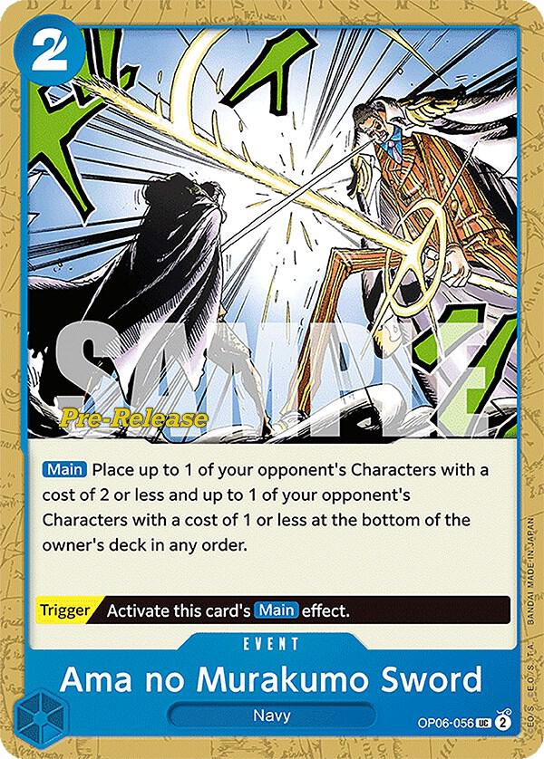 Ama no Murakumo Sword OP06-056 card from Wings of the Captain Pre-Release Cards