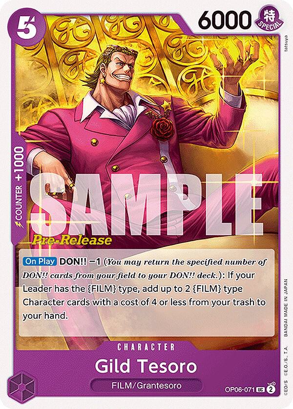 Gild Tesoro OP06-071 card from Wings of the Captain Pre-Release Cards