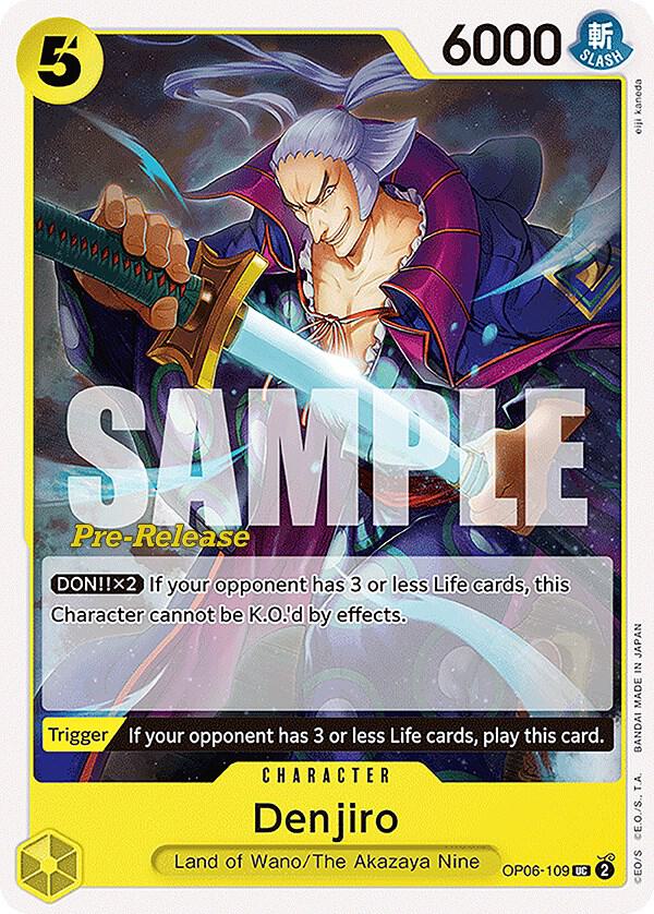 Denjiro OP06-109 card from Wings of the Captain Pre-Release Cards