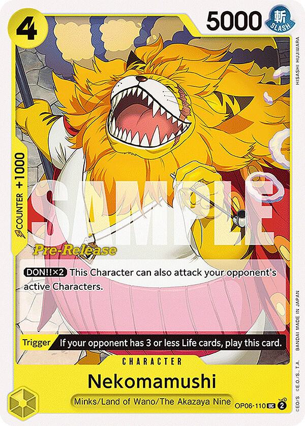 Nekomamushi OP06-110 card from Wings of the Captain Pre-Release Cards