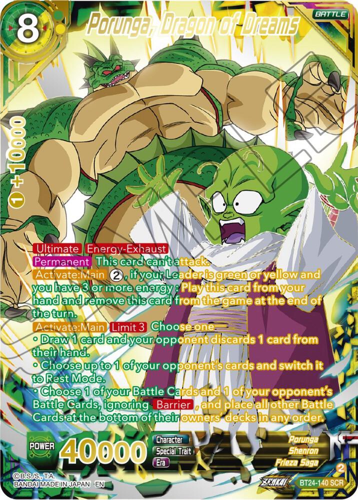 Porunga, Dragon of Dreams (Collector Booster Gold) BT24-140 card from Beyond Generations