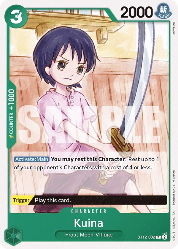 Kuina ST12-002 card from Starter Deck 12: Zoro and Sanji