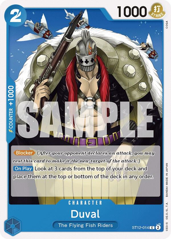 Duval ST12-014 card from Starter Deck 12: Zoro and Sanji