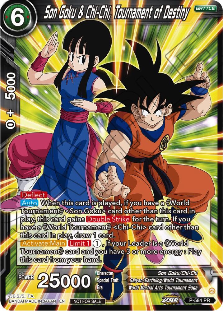Son Goku & Chi-Chi, Tournament of Destiny (Zenkai Series Tournament Pack Vol.7) P-584 card from Tournament Promotion Cards