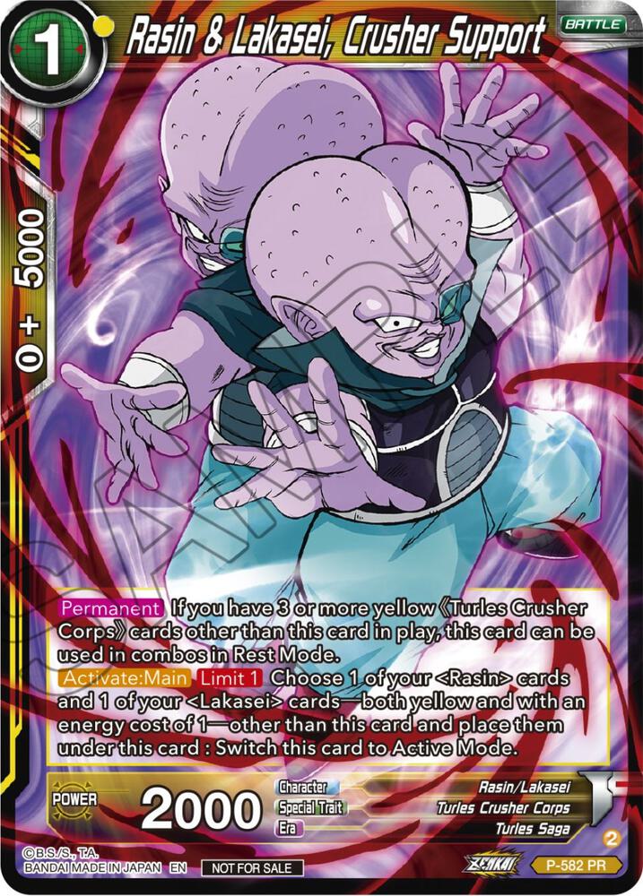 Rasin & Lakasei, Crusher Support (Zenkai Series Tournament Pack Vol.7) P-582 card from Tournament Promotion Cards