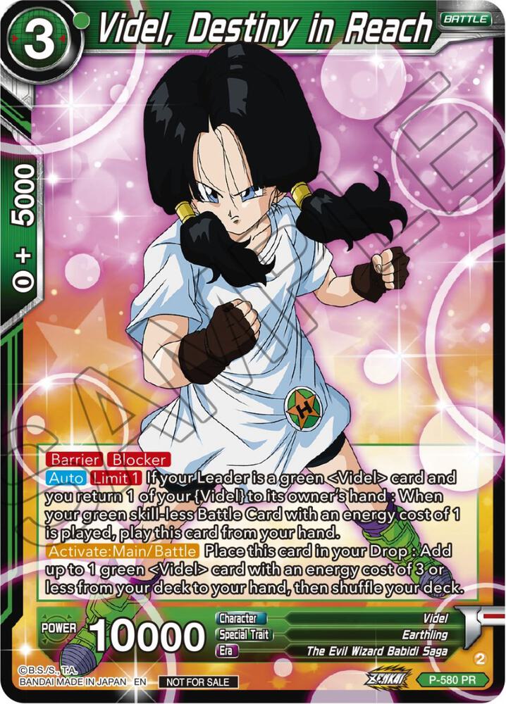 Videl, Destiny in Reach (Zenkai Series Tournament Pack Vol.7) P-580 card from Tournament Promotion Cards