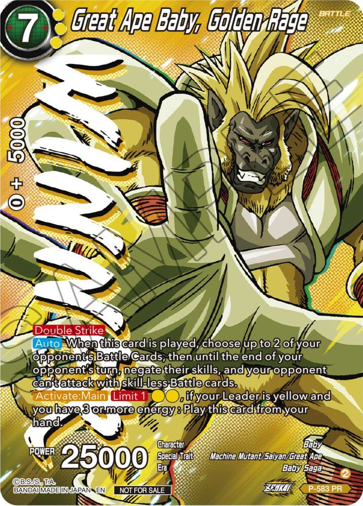 Great Ape Baby, Golden Rage (Zenkai Series Tournament Pack Vol.7) (Winner) P-583 card from Tournament Promotion Cards