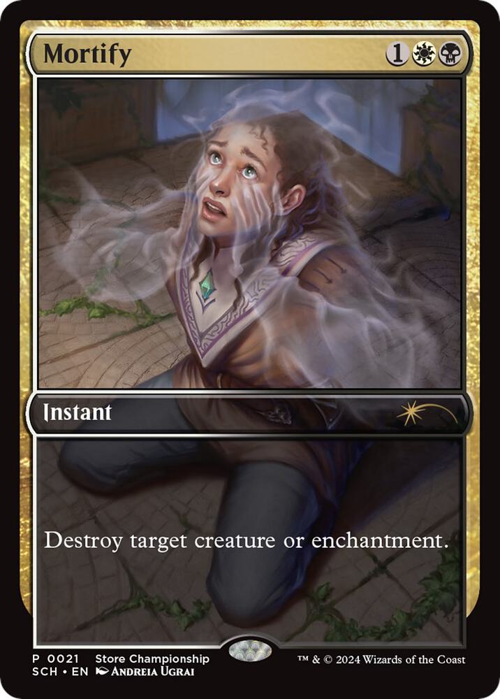 Mortify 21 card from Game Day & Store Championship Promos