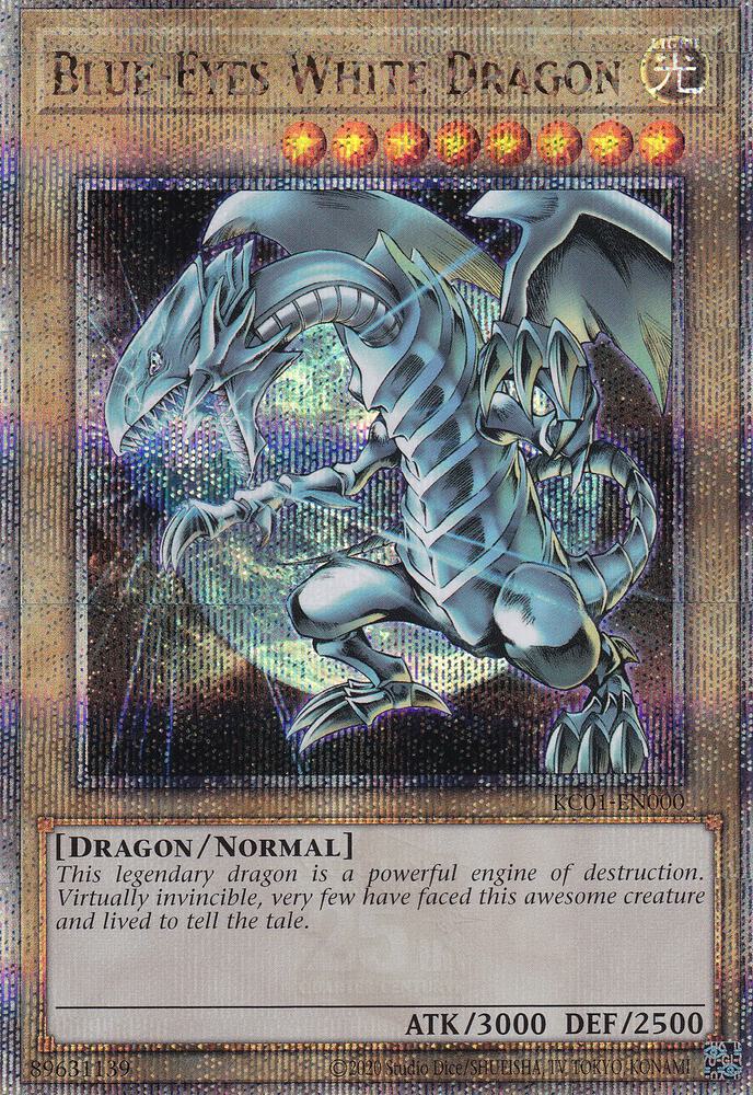 Blue-Eyes White Dragon (Quarter Century Secret Rare) KC01-EN000 card from 25th Anniversary Ultimate Kaiba Set
