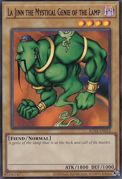 La Jinn the Mystical Genie of the Lamp KC01-EN014 card from 25th Anniversary Ultimate Kaiba Set