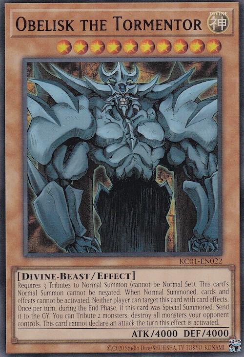 Obelisk the Tormentor KC01-EN022 card from 25th Anniversary Ultimate Kaiba Set