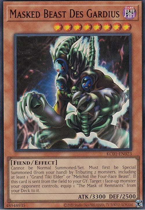 Masked Beast Des Gardius KC01-EN023 card from 25th Anniversary Ultimate Kaiba Set