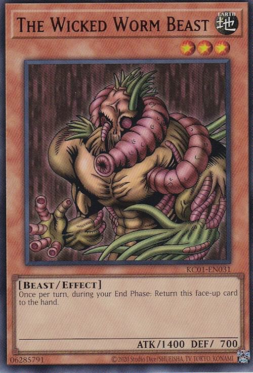 The Wicked Worm Beast KC01-EN031 card from 25th Anniversary Ultimate Kaiba Set