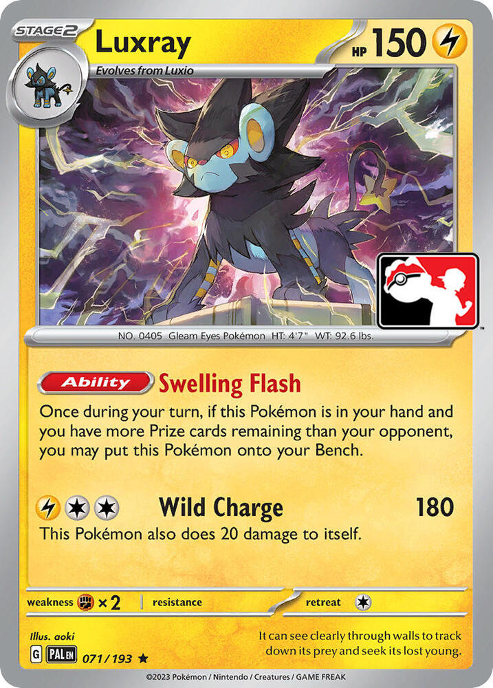 Luxray 071/193 card from Prize Pack Series Cards