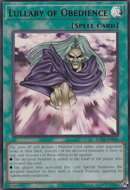 Lullaby of Obedience KC01-EN044 card from 25th Anniversary Ultimate Kaiba Set