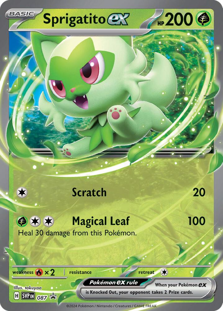 Sprigatito ex 087 card from SV: Scarlet & Violet Promo Cards