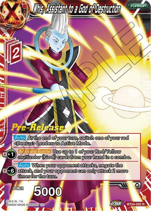 Whis, Assistant to a God of Destruction BT24-005 card from Beyond Generations Pre-Release Cards