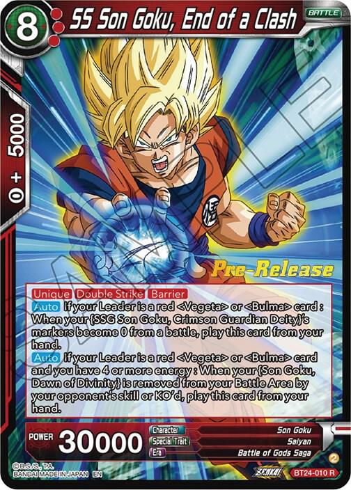 SS Son Goku, End of a Clash BT24-010 card from Beyond Generations Pre-Release Cards