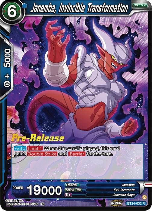 Janemba, Invincible Transformation BT24-032 card from Beyond Generations Pre-Release Cards