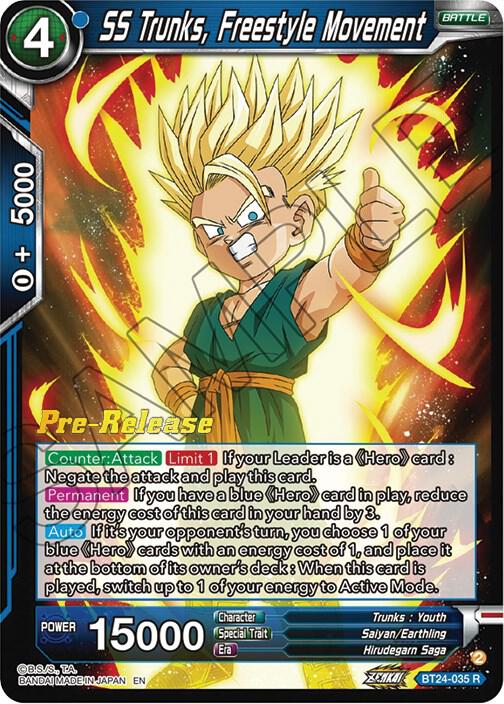 SS Trunks, Freestyle Movement BT24-035 card from Beyond Generations Pre-Release Cards