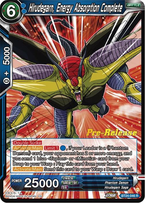 Hirudegarn, Energy Absorption Complete BT24-046 card from Beyond Generations Pre-Release Cards