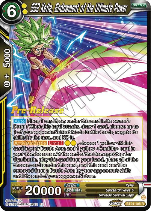 SS2 Kefla, Endowment of the Ultimate Power BT24-108 card from Beyond Generations Pre-Release Cards